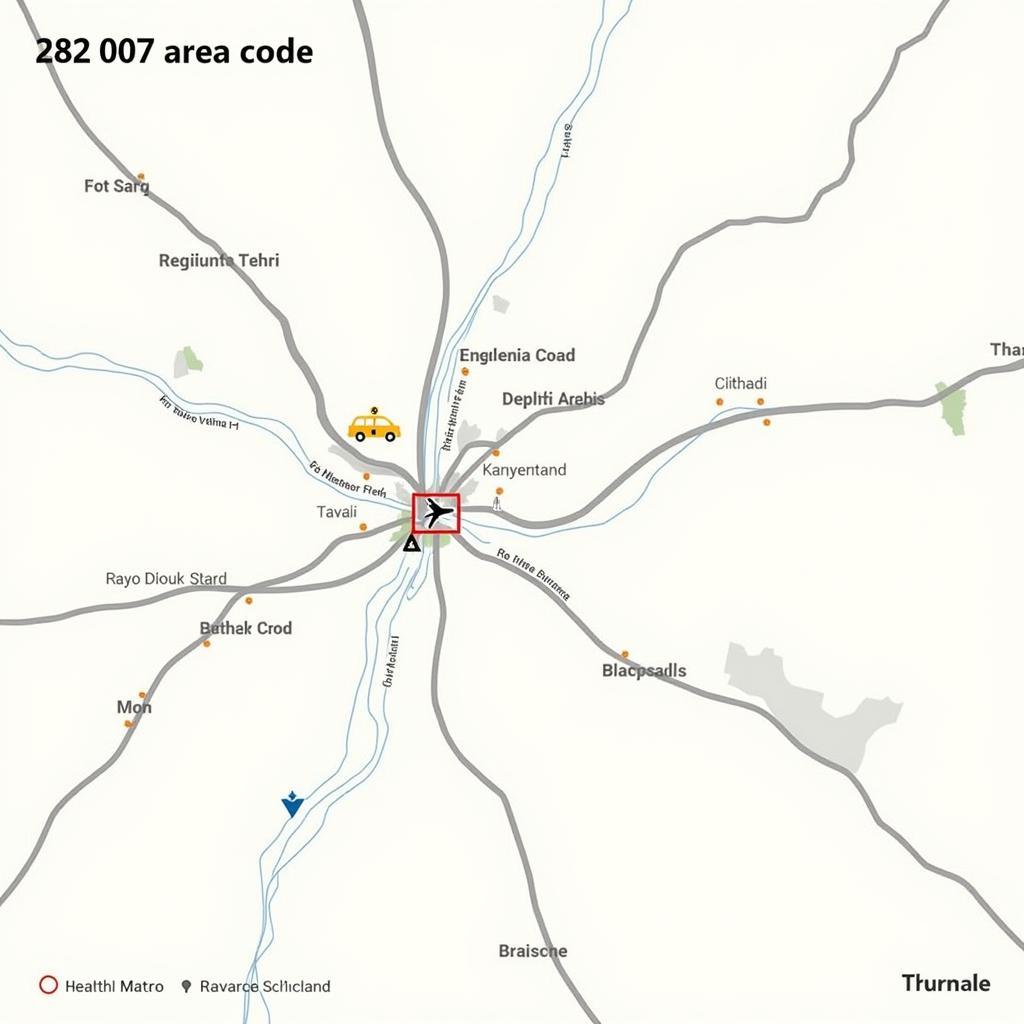 Delhi Airport Route Map from 282 007