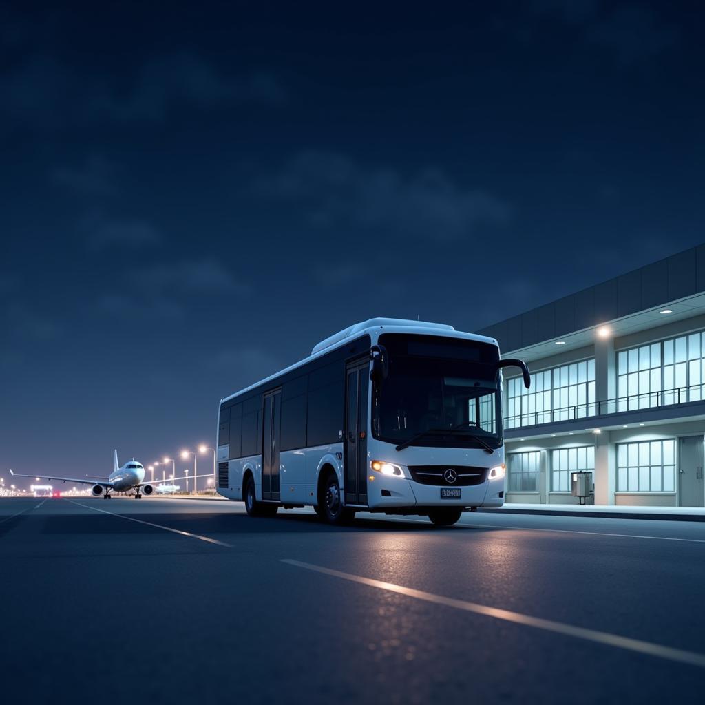 Driving a 3D Airport Bus at Night