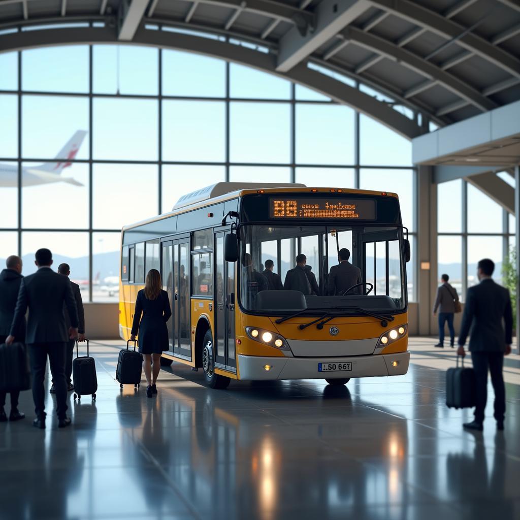 3D Airport Bus Game Passenger Pickup at Gate