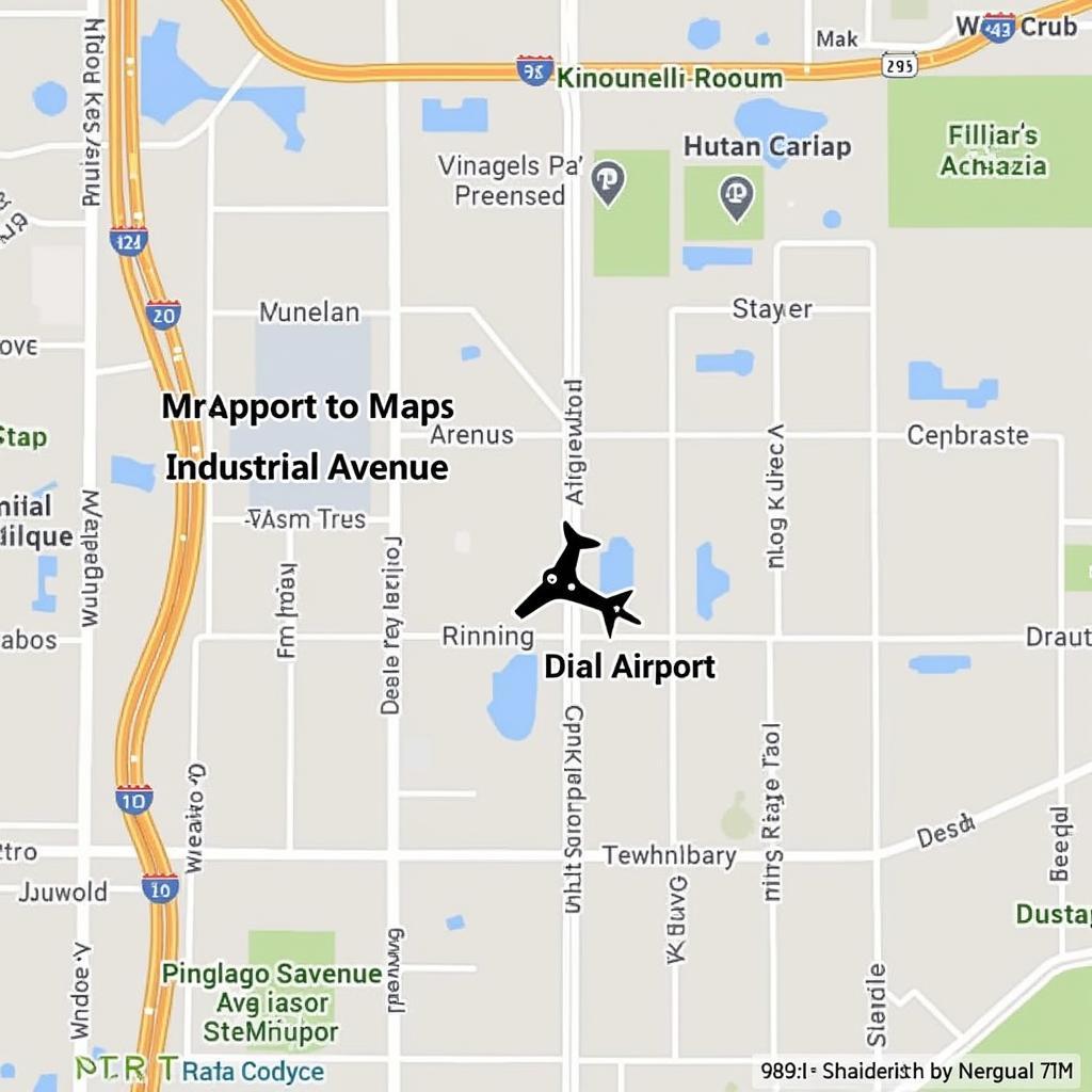 Map showing 424 Tagore Industrial Avenue's proximity to the airport