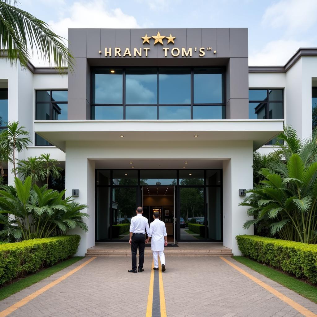 Luxurious exterior of a 5-star hotel near Coimbatore Airport