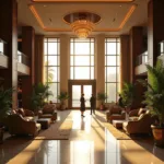 Luxurious lobby of a 5-star hotel near Kolkata Airport