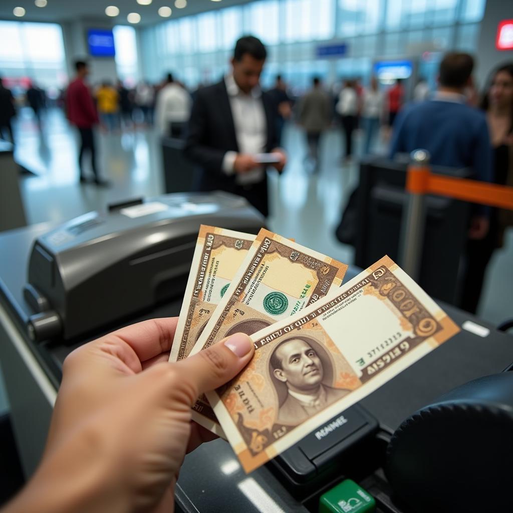 Currency Exchange at Airport with 500 Rs Note