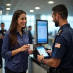 Passenger Showing Aadhar Card at Airport Security Checkpoint