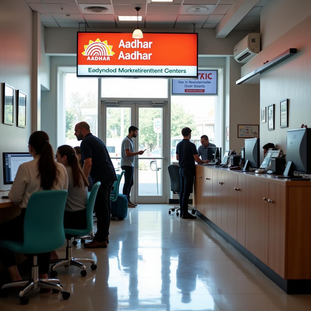 Aadhar Center Interior and Customer Service