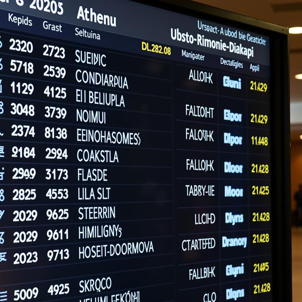 Aarhus Airport Departure Board showing flights and codes