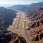 Abha Airport Aerial View Showing Mountainous Terrain