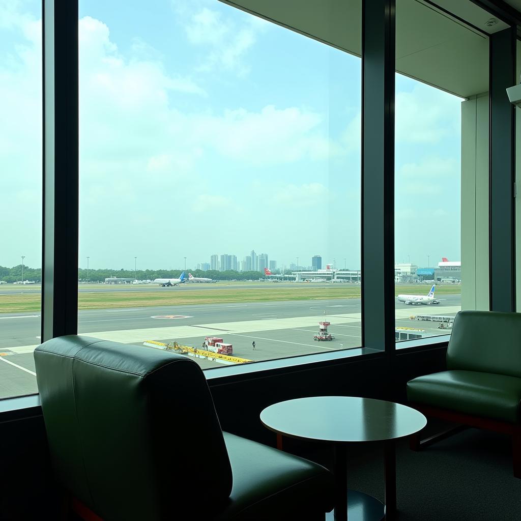 Stunning View from the Above Ground Level Lounge at Bangalore Airport