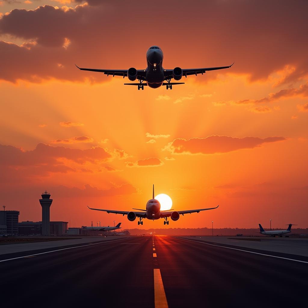 Abu Dhabi Airport Airplane Takeoff