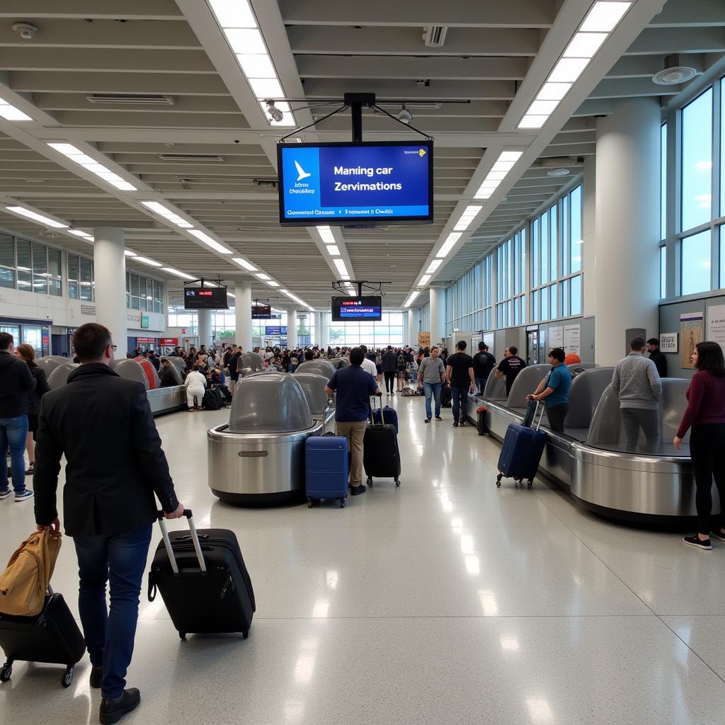 Passengers Collecting Luggage at Abu Dhabi Airport