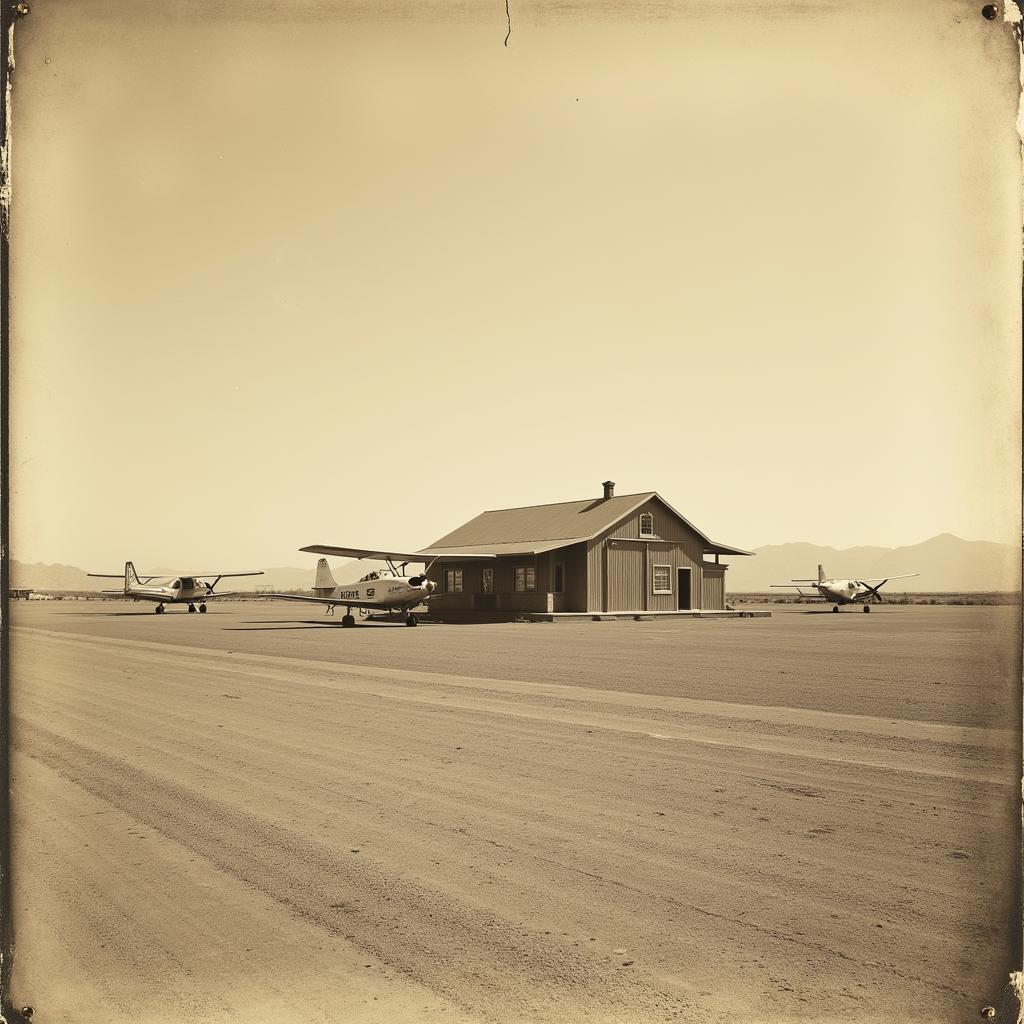 Abu Dhabi Airport in the 1970s - A historical photo depicting the early days of the airport