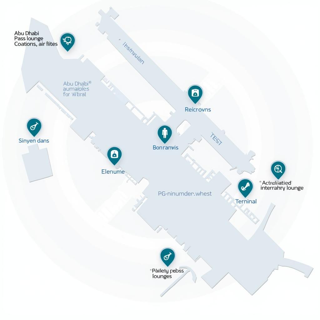 Map Showing Priority Pass Lounge Locations in Abu Dhabi Airport