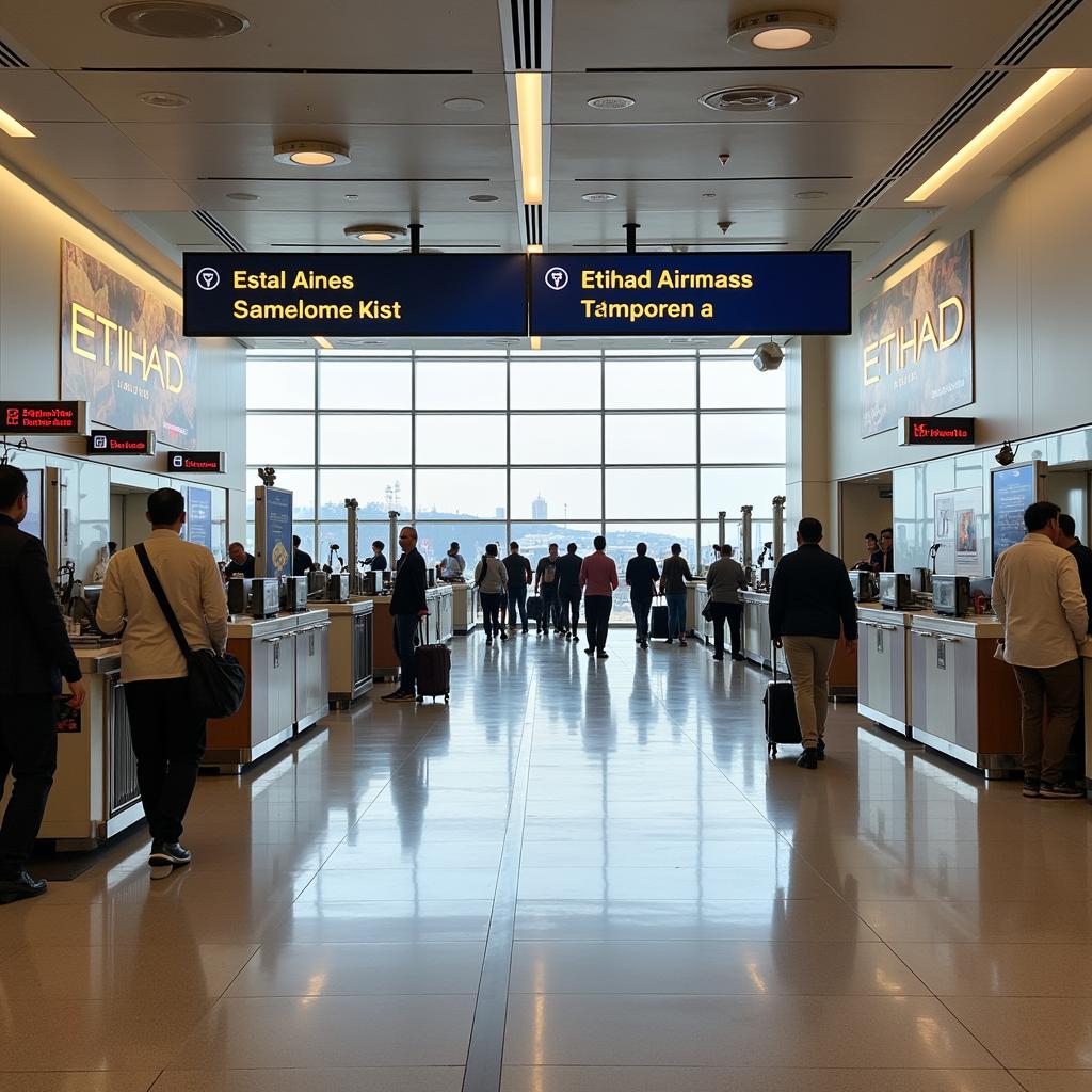 Etihad Airways Check-in Counters at Abu Dhabi Airport Terminal 1