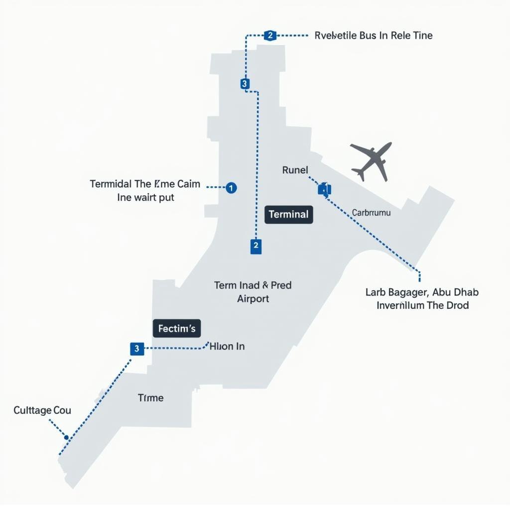 Abu Dhabi Airport Terminal Map: Layout of Terminals 1, 2, and 3