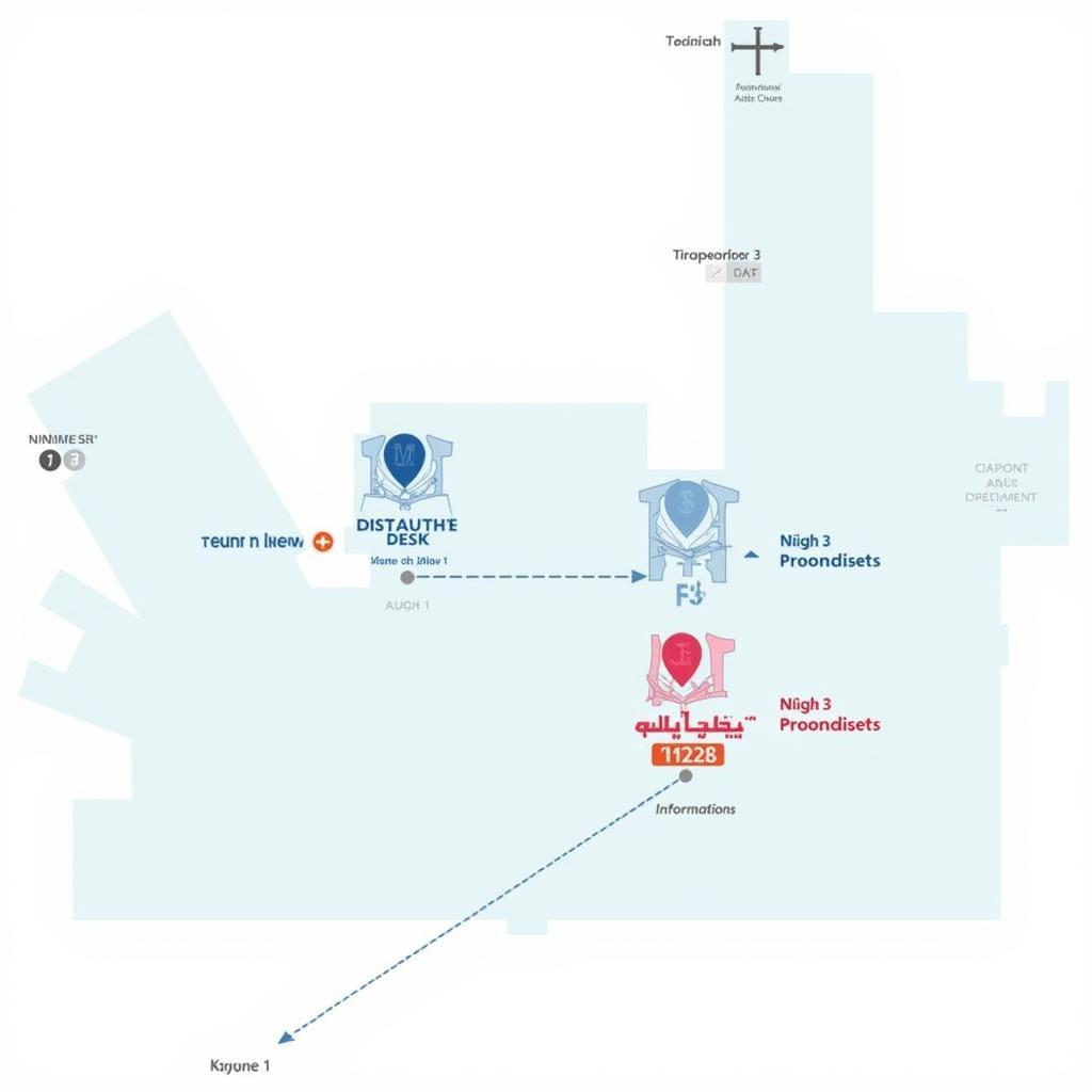 Abu Dhabi Airport Terminal Map showing Terminals 1 and 3