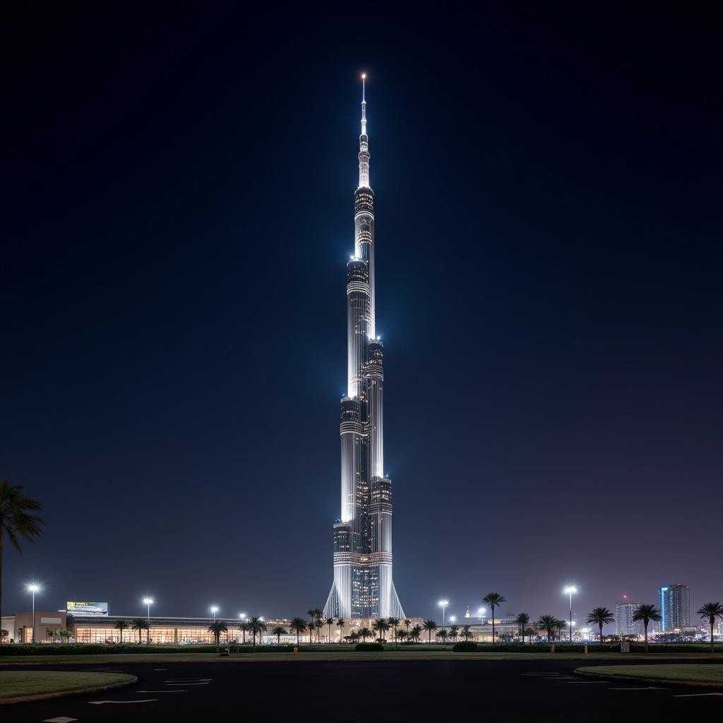 Abu Dhabi Airport Tower Exterior Night View