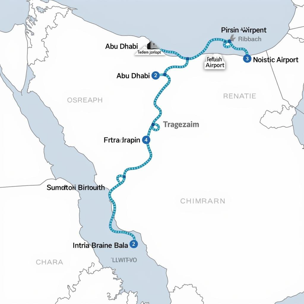 Abu Dhabi to Dubai Airport Bus Route Map