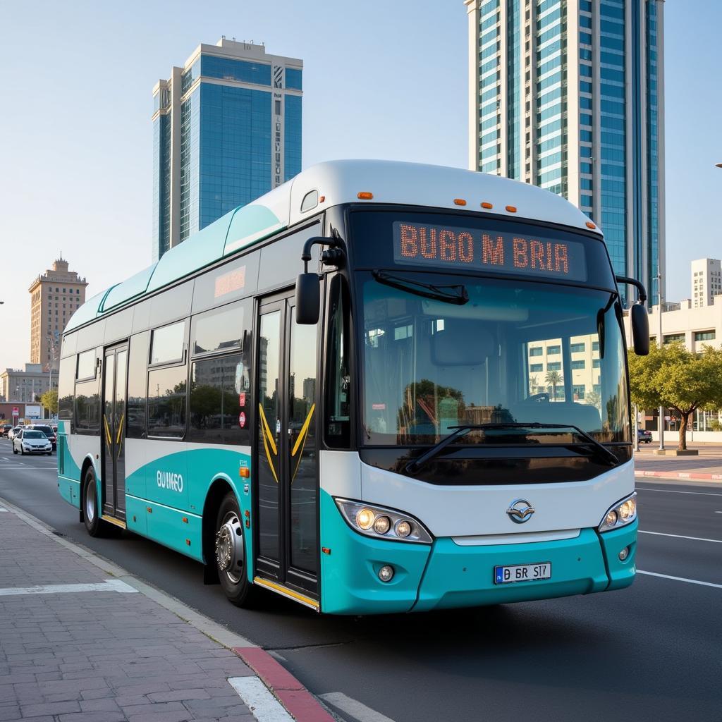 Modern public bus in Abu Dhabi