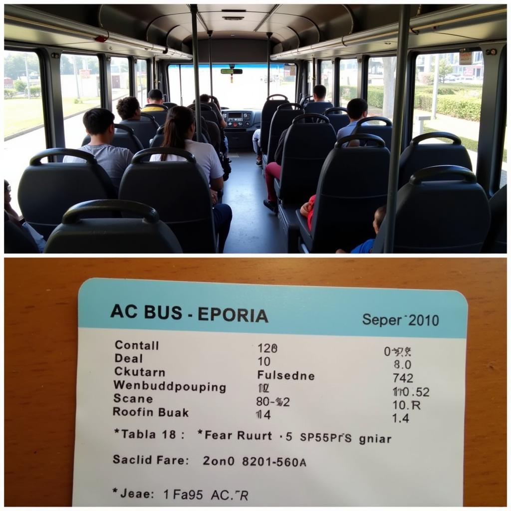 AC Bus Interior and Ticket