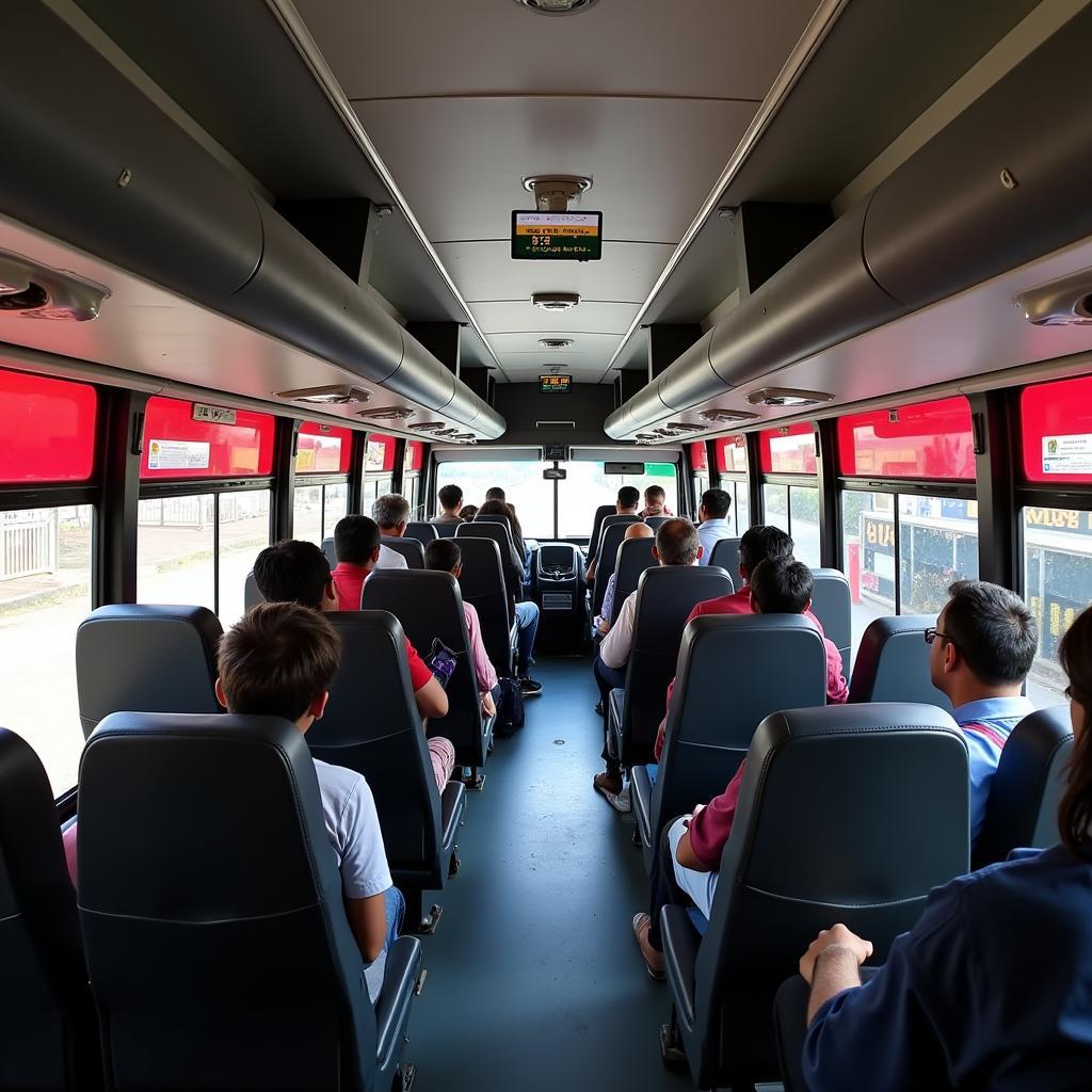 Inside the AC Bus from Bhubaneswar to Puri - Comfortable Seating and Amenities