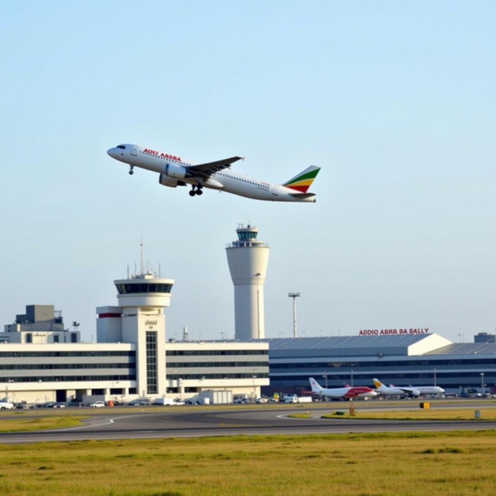 Airplane Taking Off from Addis Ababa Airport