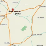 Agra Airport to Taj Mahal Distance Map