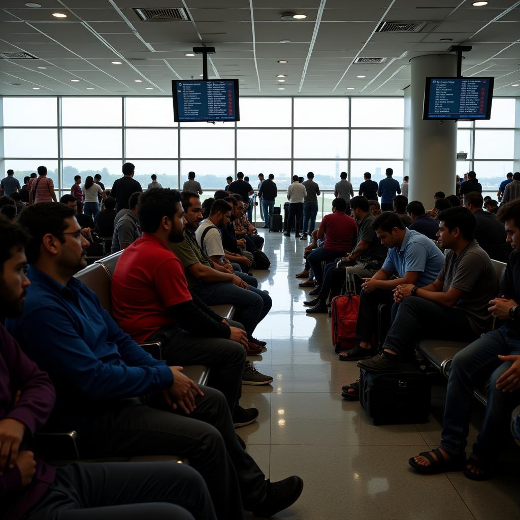 Passengers Stranded at Ahmedabad Airport due to Flooding