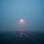 Airport beacon light penetrating fog