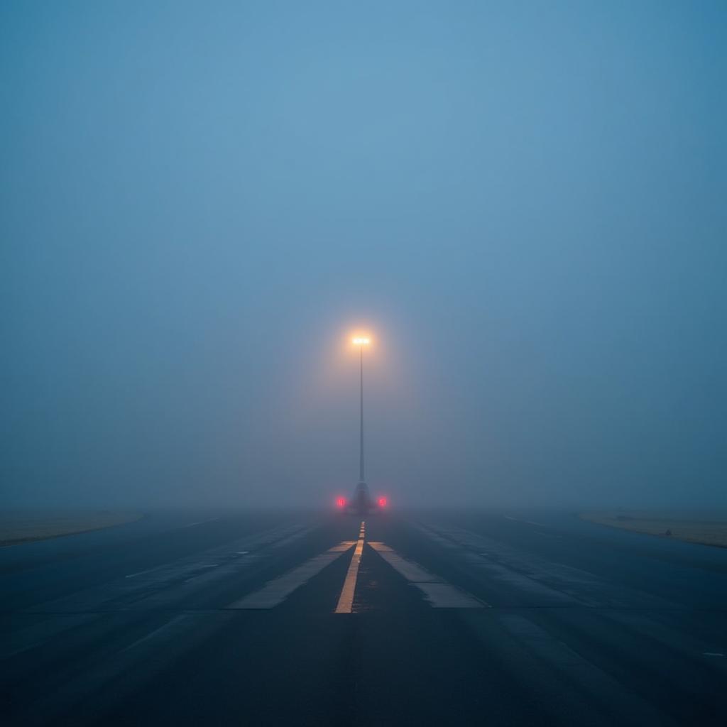 Airport beacon light penetrating fog