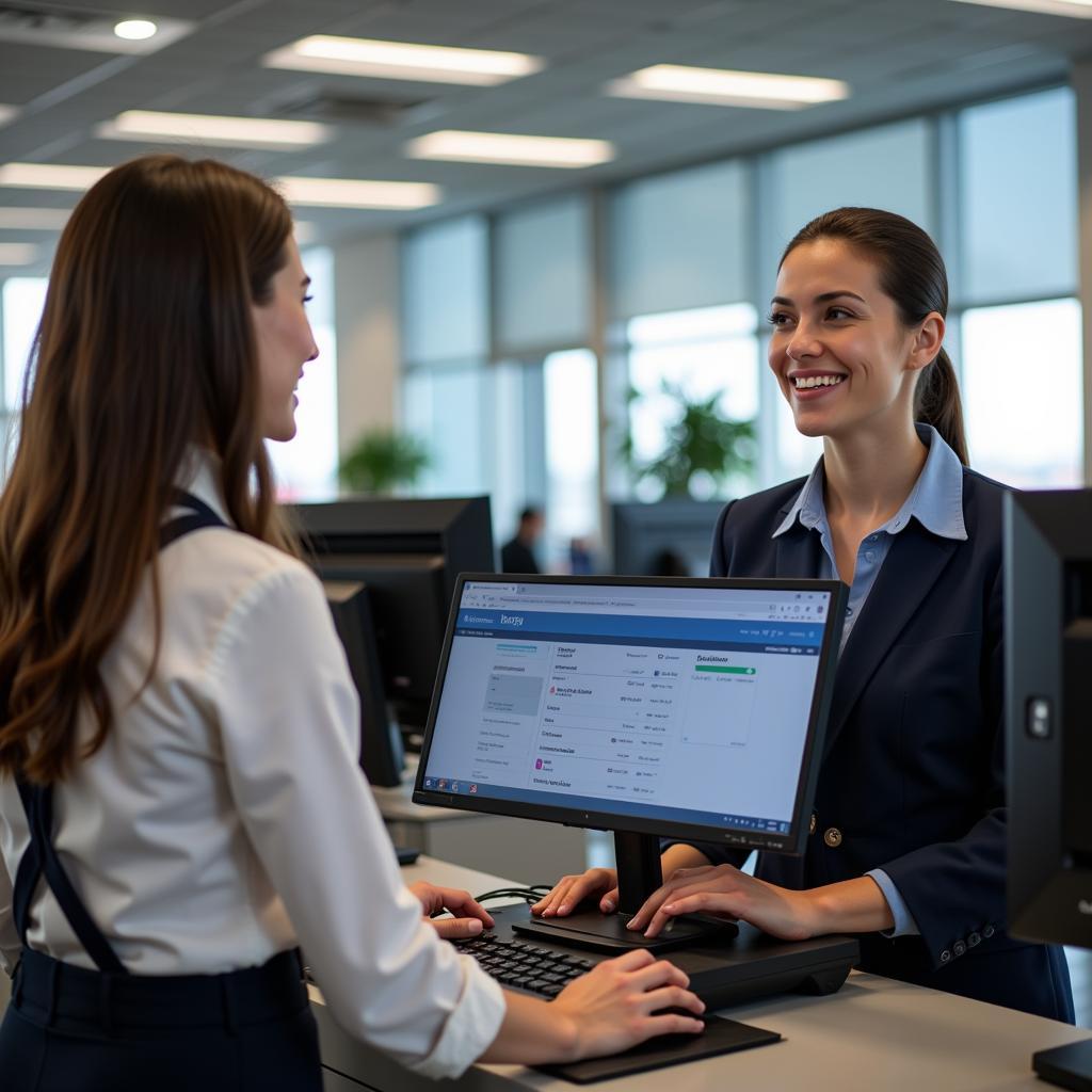 Airport Check-In Agent Utilizing Computer System