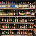 Duty-Free Alcohol Display at Airport