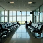 Sparse Airport Waiting Area with Limited Amenities