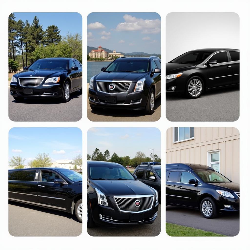 Airport Limo Service Vehicle Options: A display of various vehicle types available for airport transportation.