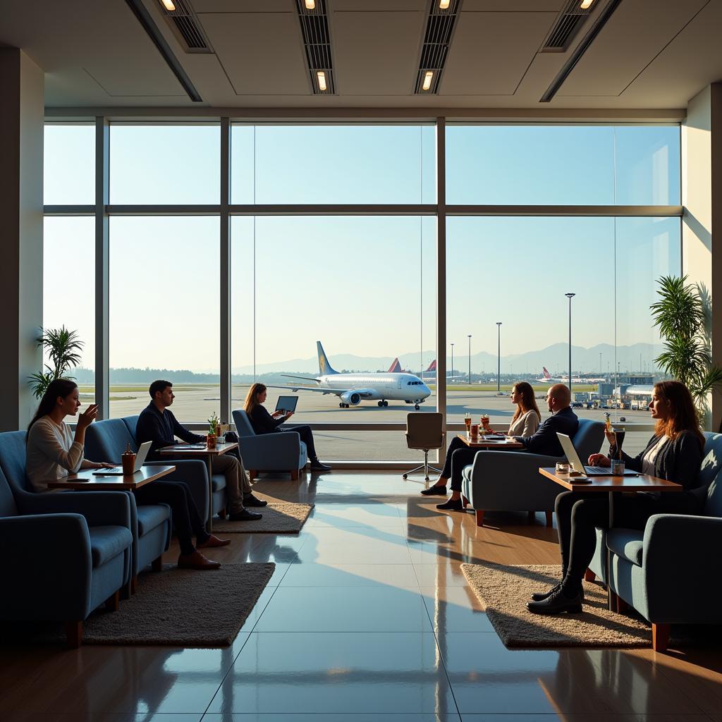 Comfortable Airport Lounge Interior Accessible with HDFC Cards