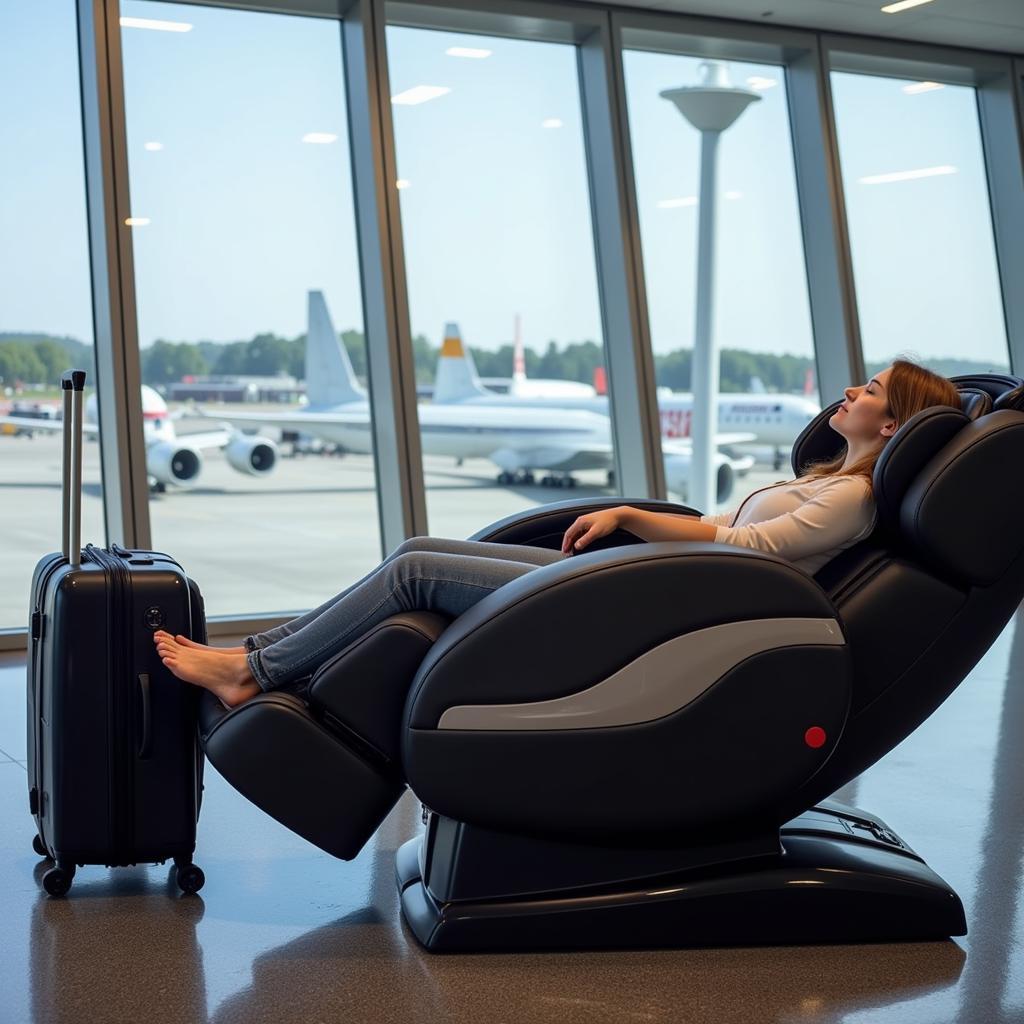 Rejuvenating massage experience for travelers at the airport