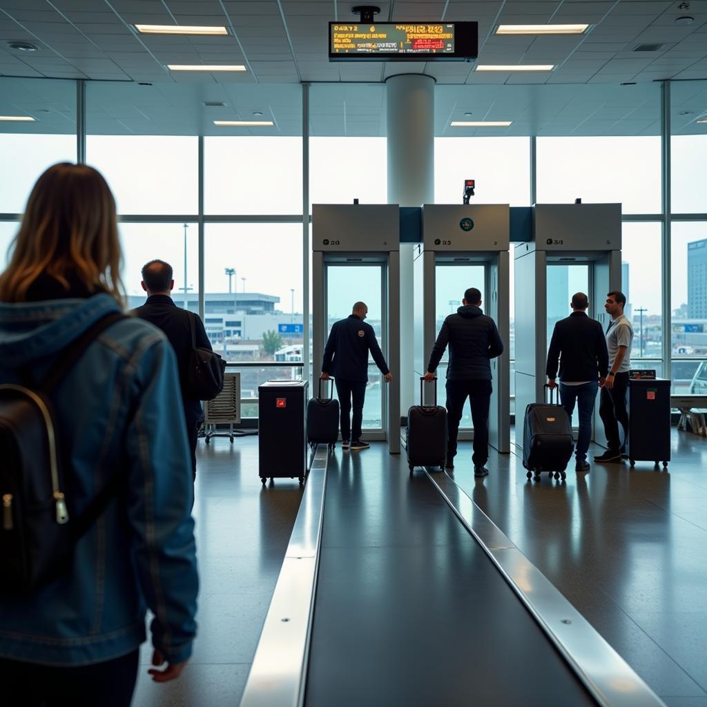 Airport Passenger Going Through Security