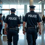 Airport Police Patrolling Terminal