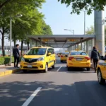 Taxi stand at Airport Road Metro Station