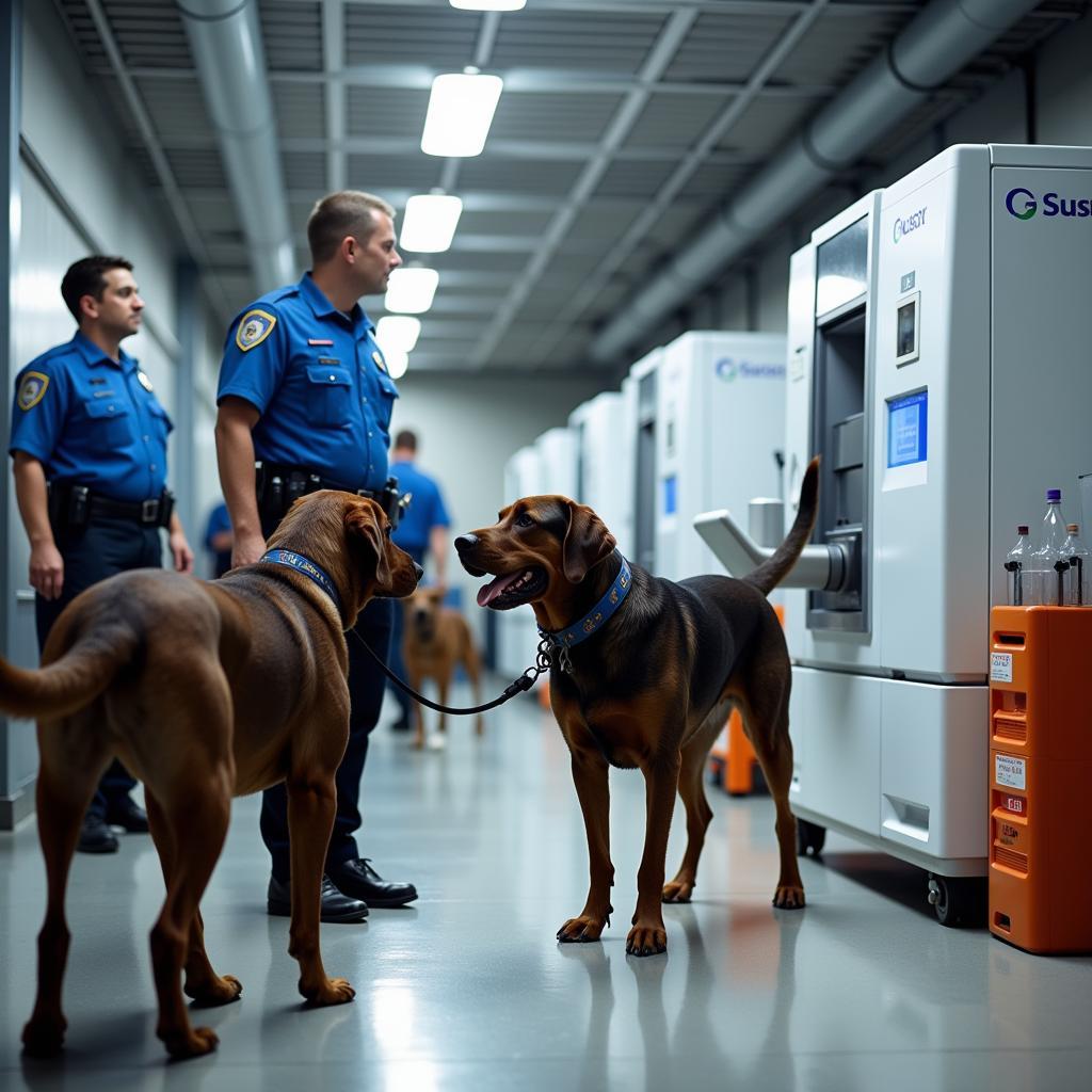 Airport Security: Drug Detection Dogs and Technology