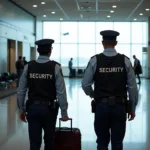 Airport Security Guards Patrolling Terminal