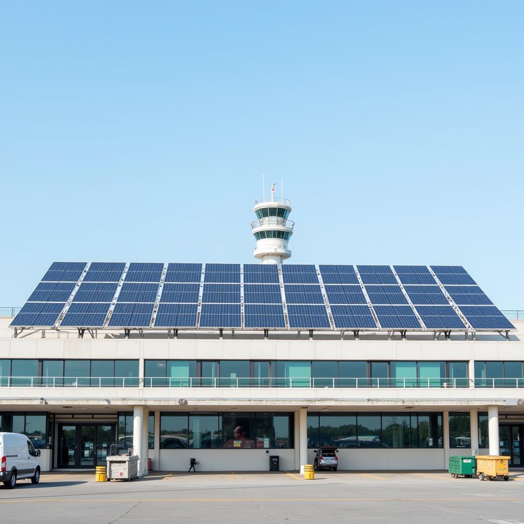 Modern Airport Terminal Powered by Solar Energy