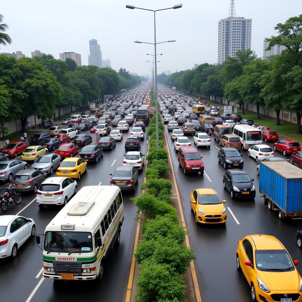 Alle Chandapura Airport Road Traffic Congestion