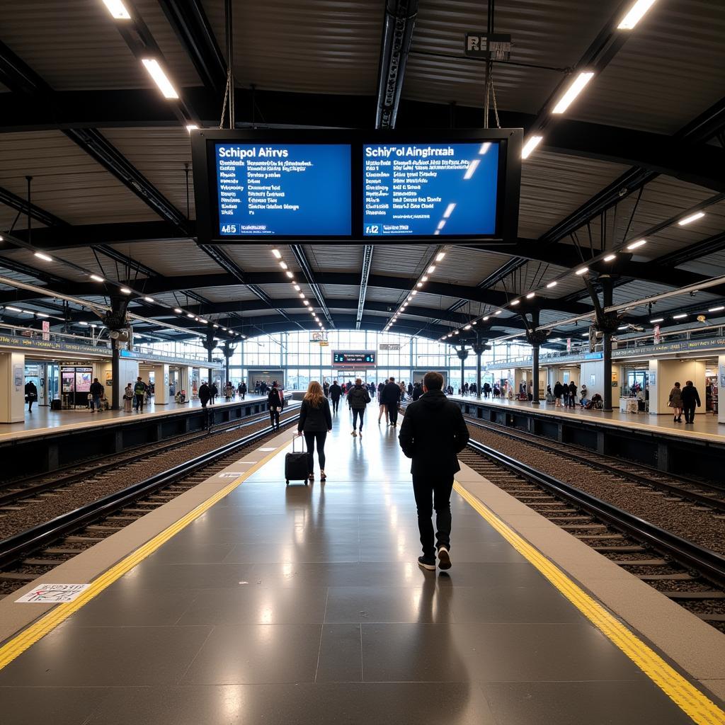 Amsterdam Central Station Platform for Schipol Airport