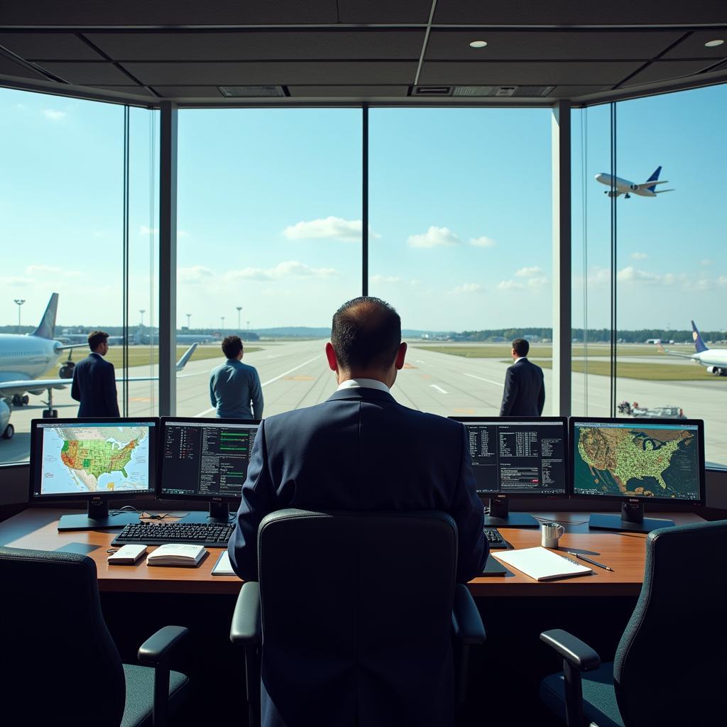 A.V. Krishna, Airport Director, managing airport operations, overseeing staff, and ensuring smooth passenger flow.