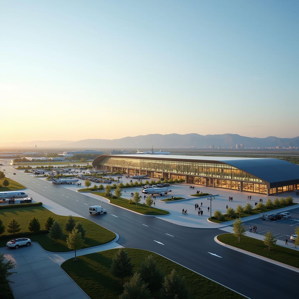 Modern Exterior of Baku International Airport Terminal