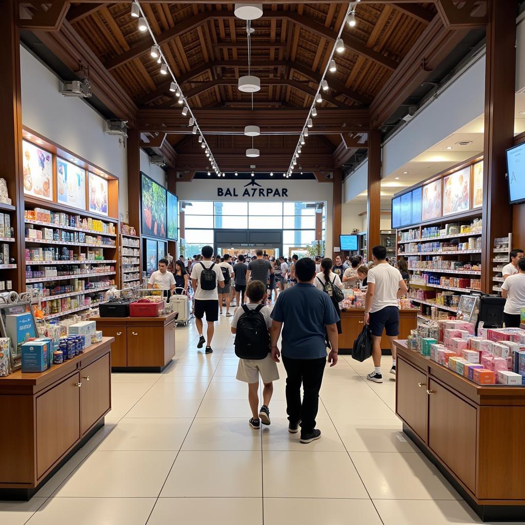 Shopping at the duty-free shops inside Bali Indonesia Airport