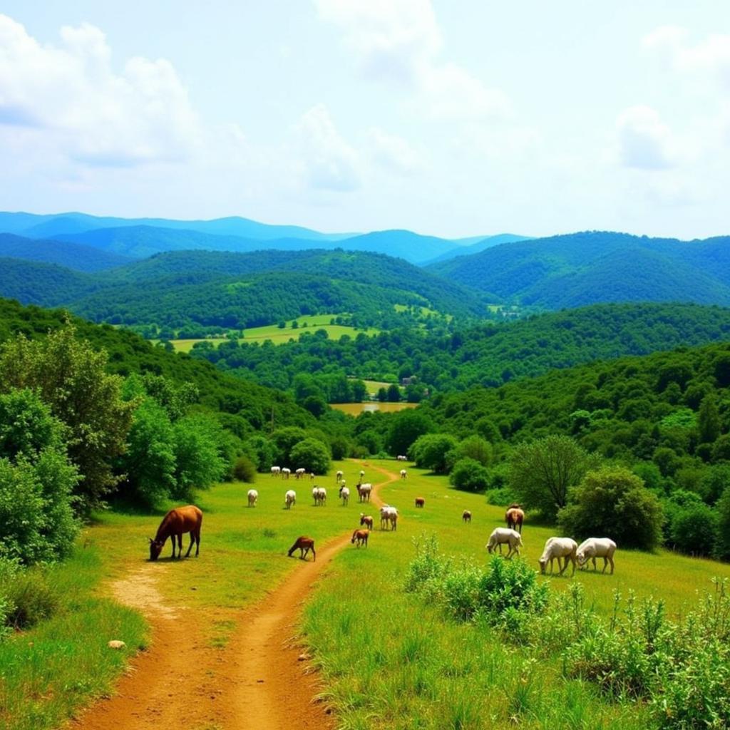 Scenic view of Bandipur National Park in Nepal