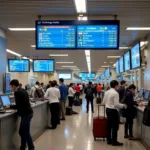 Currency exchange counters at Bangkok Airport