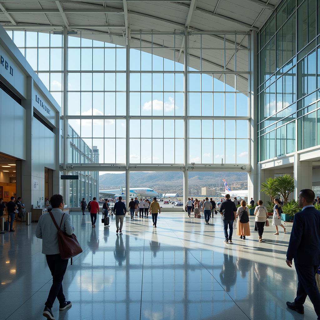 Ben Gurion Airport Terminal - Modern and bustling with international travelers