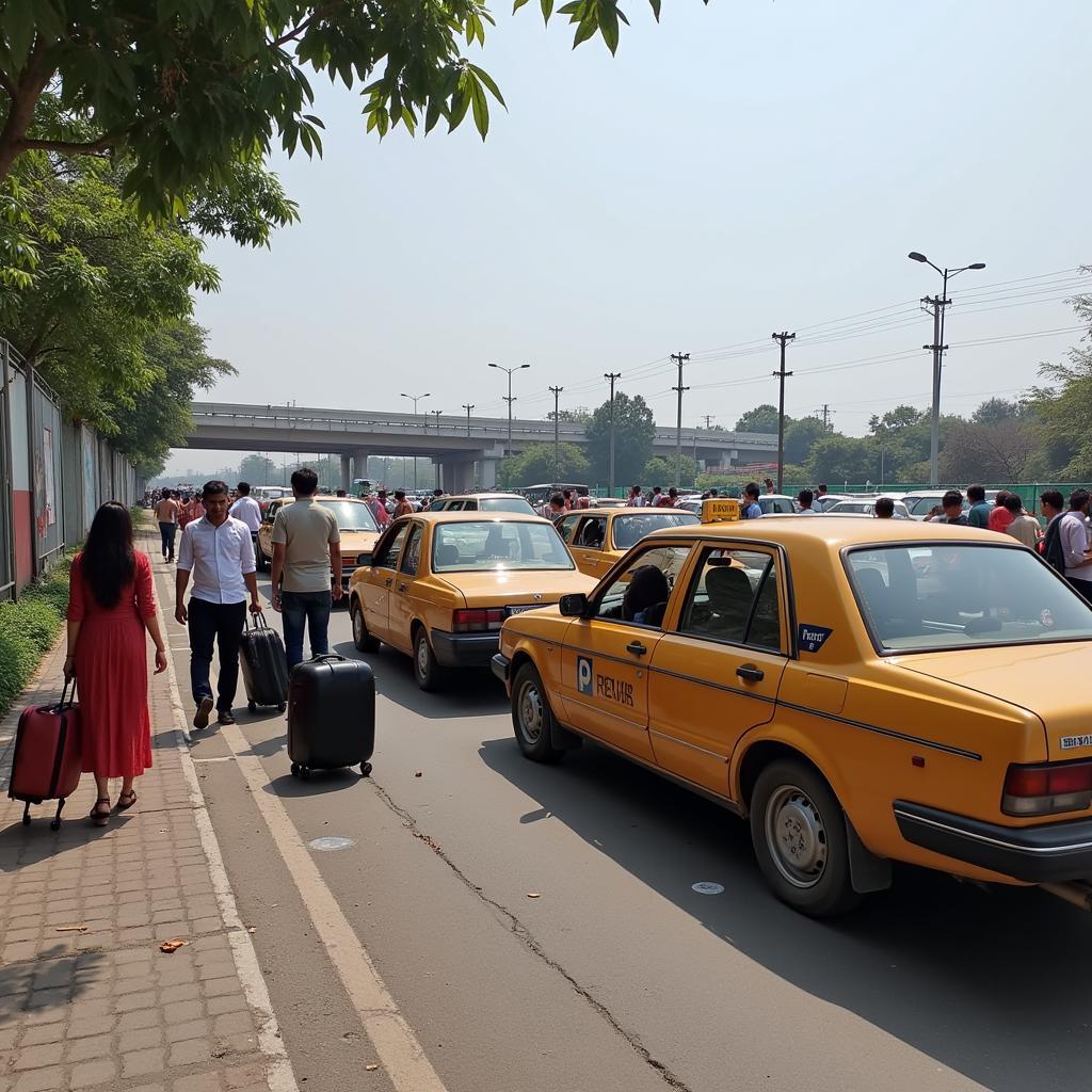 Local Taxis at Bhopal Airport Pickup Zone